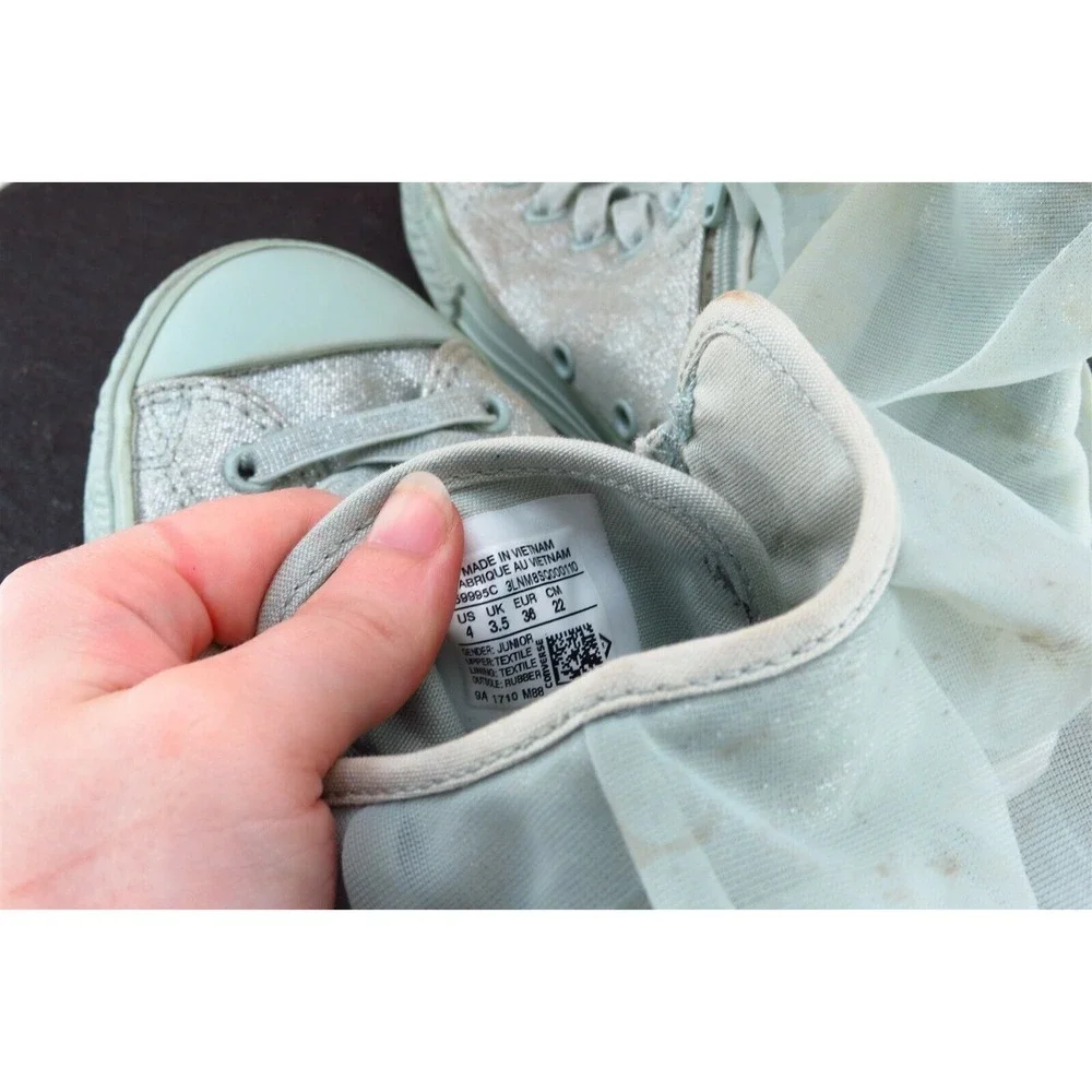 Converse all Star Youth Girls‎ Shoes Size 4 M Green High Top Fabric